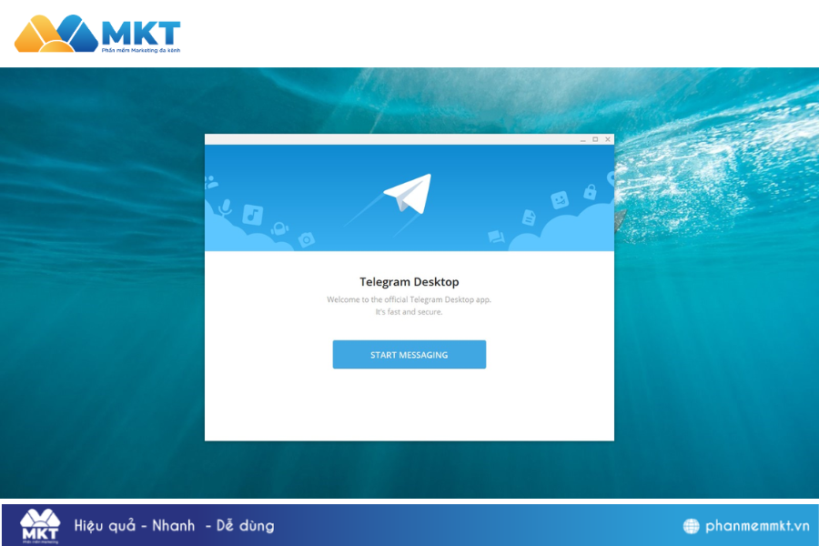 Nhấn vào Start Messaging để tiến hành đăng nhập vào ứng dụng. Hướng dẫn tải Telegram về máy chi tiết, dễ thực hiện