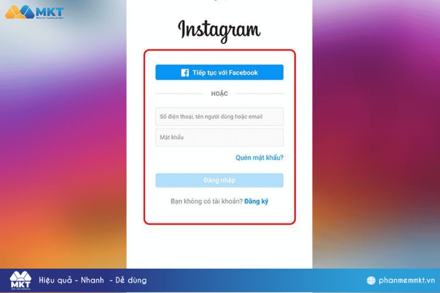 Đầu tiên, bạn cần đăng nhập vào tài khoản Instagram muốn xóa. Cách xoá tài khoản khỏi máy điện thoại