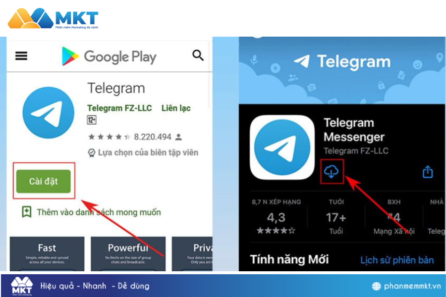Vào CHplay/App store tìm kiếm ứng dụng Telegram. Hướng dẫn tải Telegram về máy chi tiết, dễ thực hiện