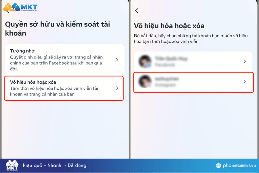 Nhấp chuột vào Vô hiệu hóa tài khoản Instagram nhé. Cách vô hiệu hoá tài khoản Instagram