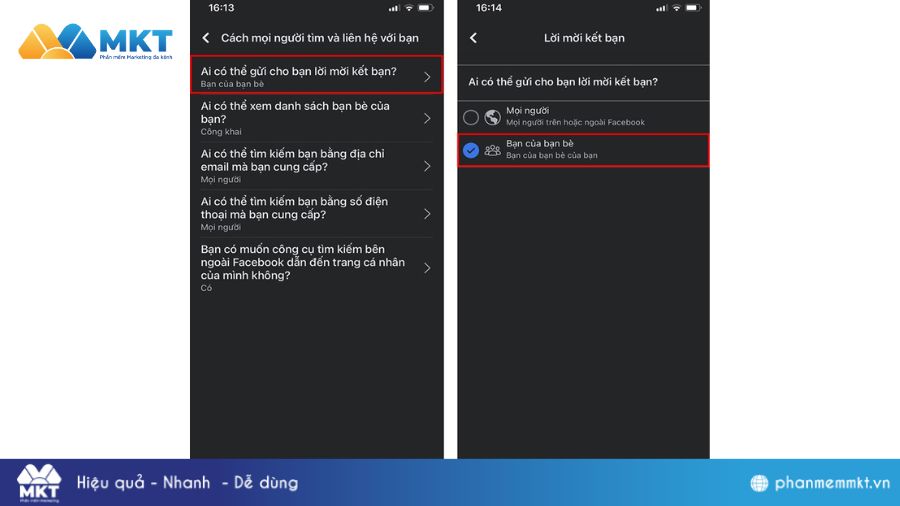 Ẩn nút kết bạn trên Facebook trên điện thoại