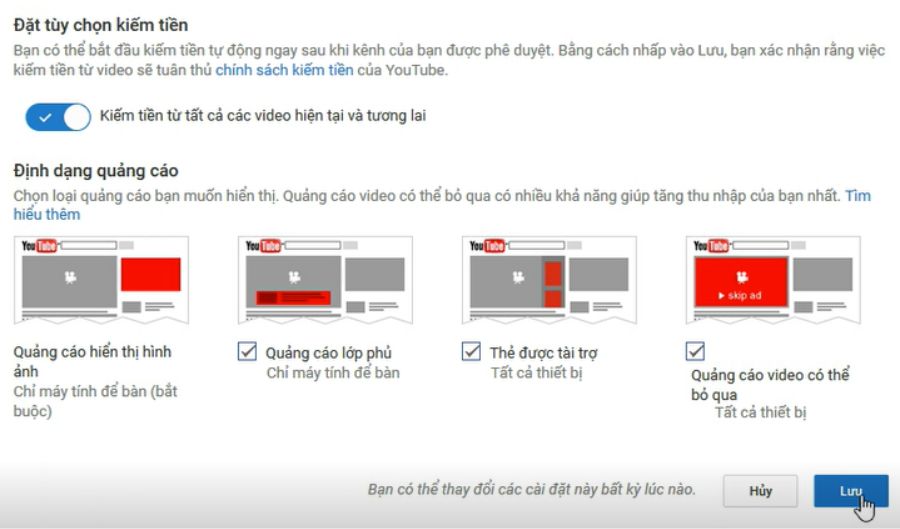 Cách bật kiếm tiền Youtube dễ thực hiện