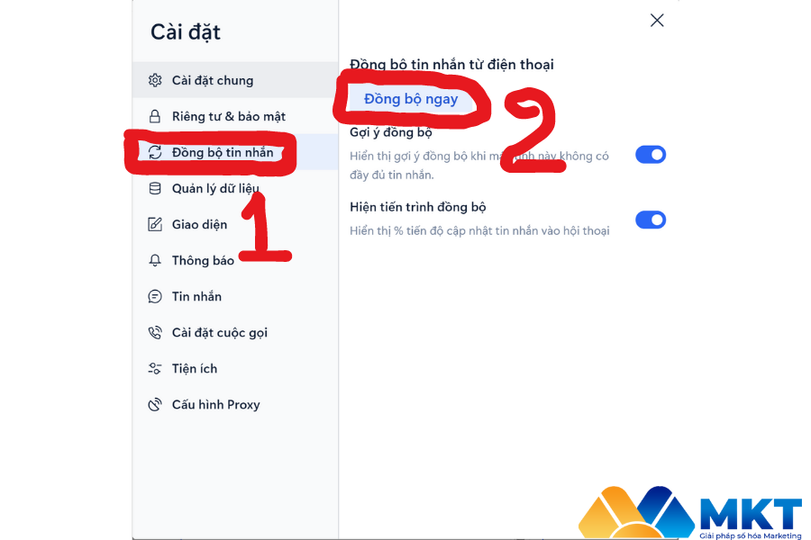 Đồng bộ Zalo - bước 3 Đồng bộ Zalo trên máy tính - bước 3