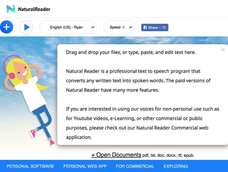 App chuyển văn bản thành giọng nói - Natural Readers