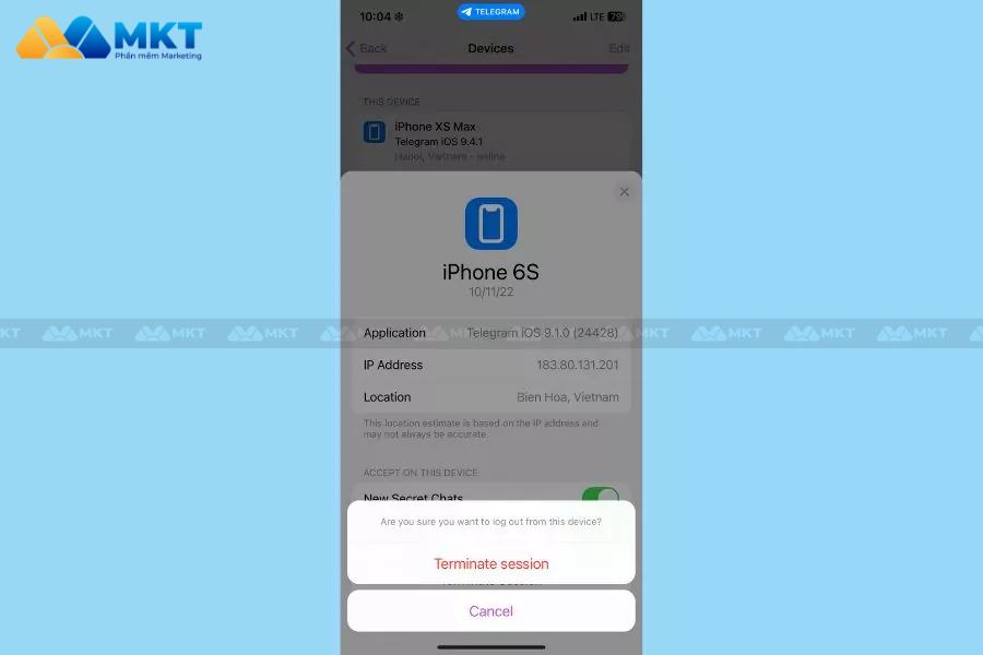 cách đăng xuất telegram khỏi thiết bị khác