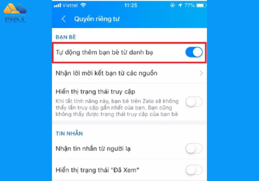Tại mục tự động thêm bạn bè từ danh bạ Tại mục tự động thêm bạn bè từ danh bạ