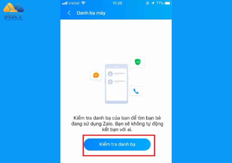 Chọn kiểm tra danh bạ Chọn kiểm tra danh bạ