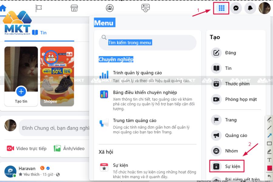 Cách tạo event trên fanpage Facebook