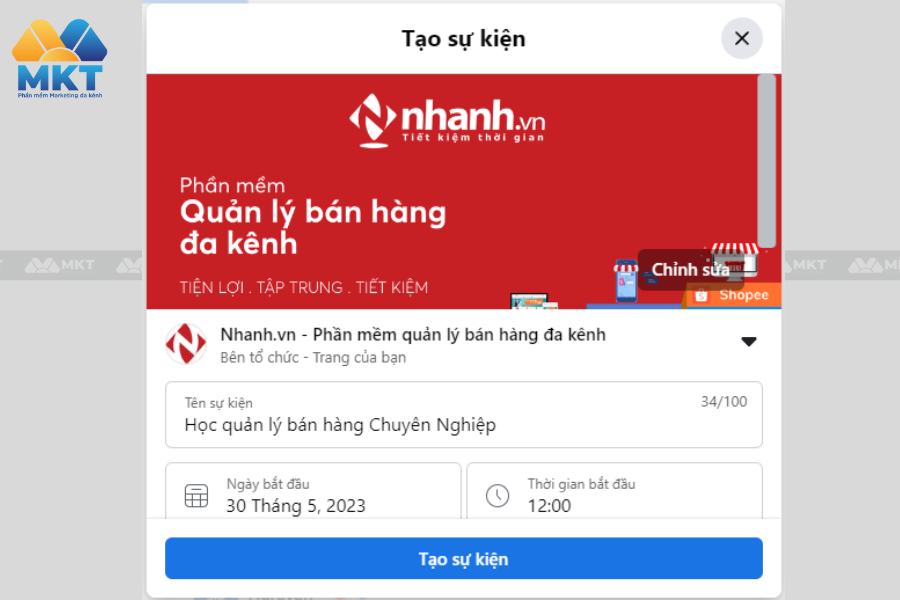 Cách tạo event trên fanpage Facebook