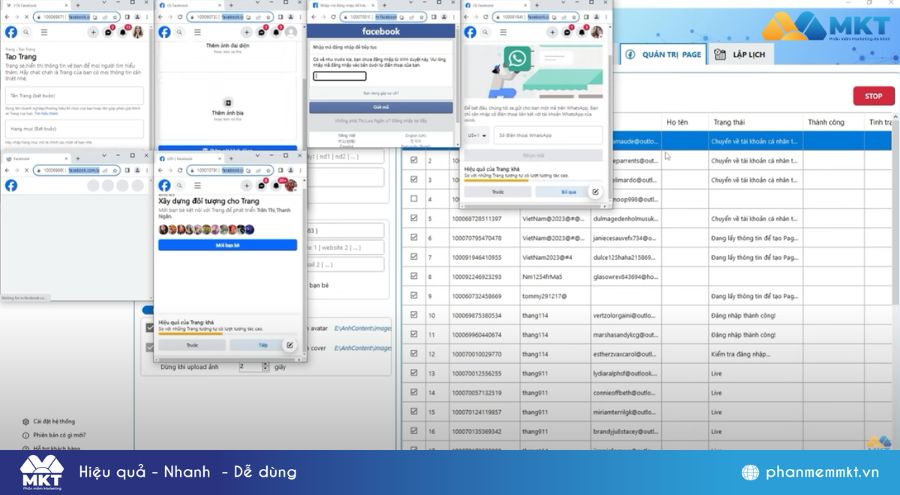 Click "Start" để bắt đầu tạo Page tự động