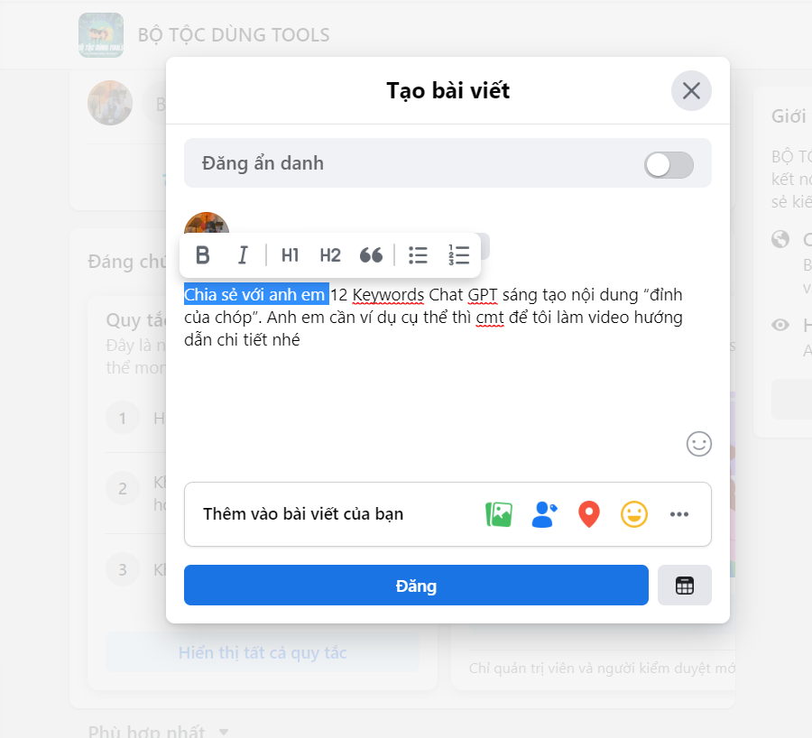 cách viết chữ in đậm trên Facebook không bị lỗi cách viết chữ in đậm trên Facebook không bị lỗi
