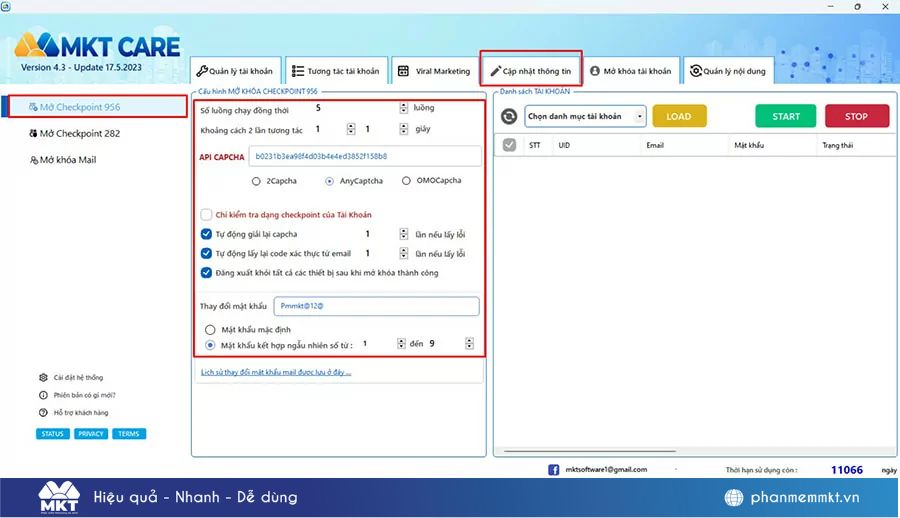 Cài đặt cấu hình mở khóa Faceebook 956 tự động Cài đặt cấu hình mở khóa Faceebook 956 tự động