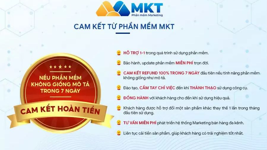 Cam kết từ phần mềm MKT khi mua phần mềm MKT Twitter