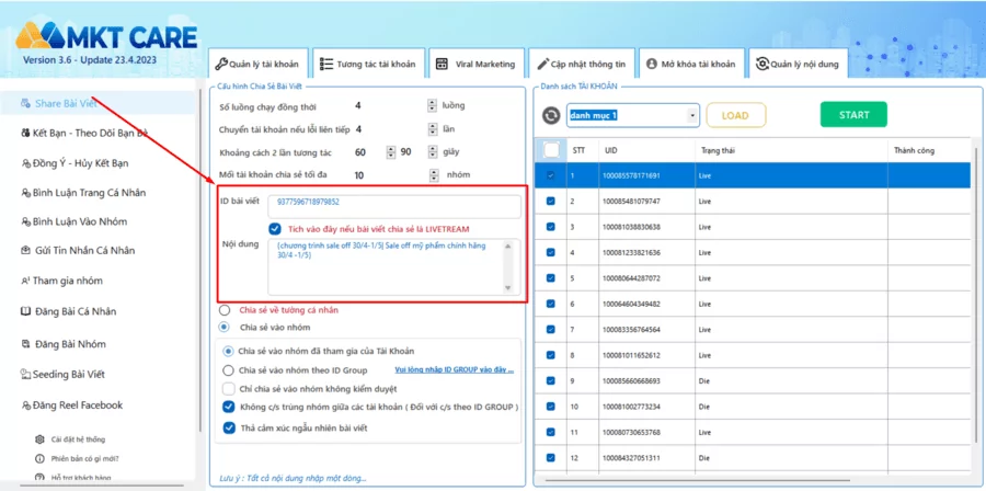 Thiết lập cấu hình share bài viết tự động lên nhóm