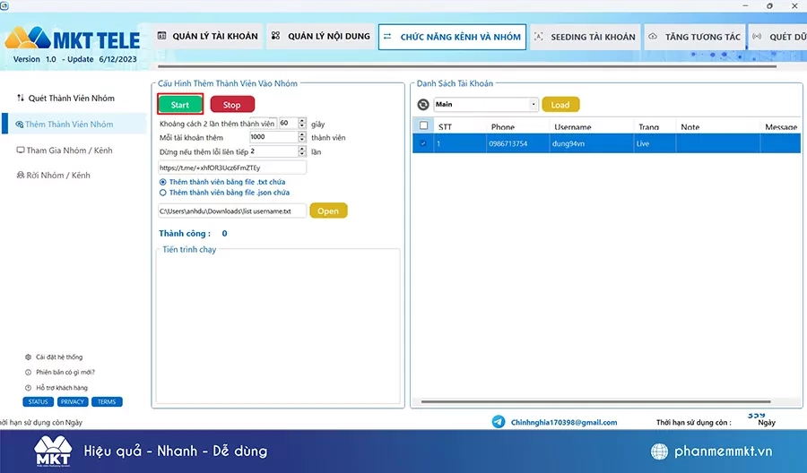 Chạy kịch bản add mem Telegram tự động Chạy kịch bản add mem Telegram tự động