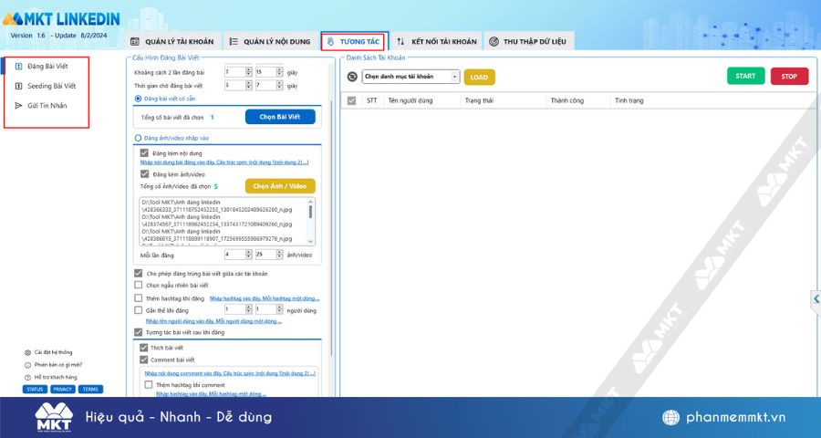 Tương tác tự động mkt linkedin