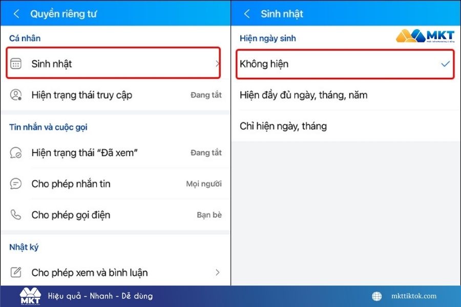cách tắt thông báo sinh nhật Zalo