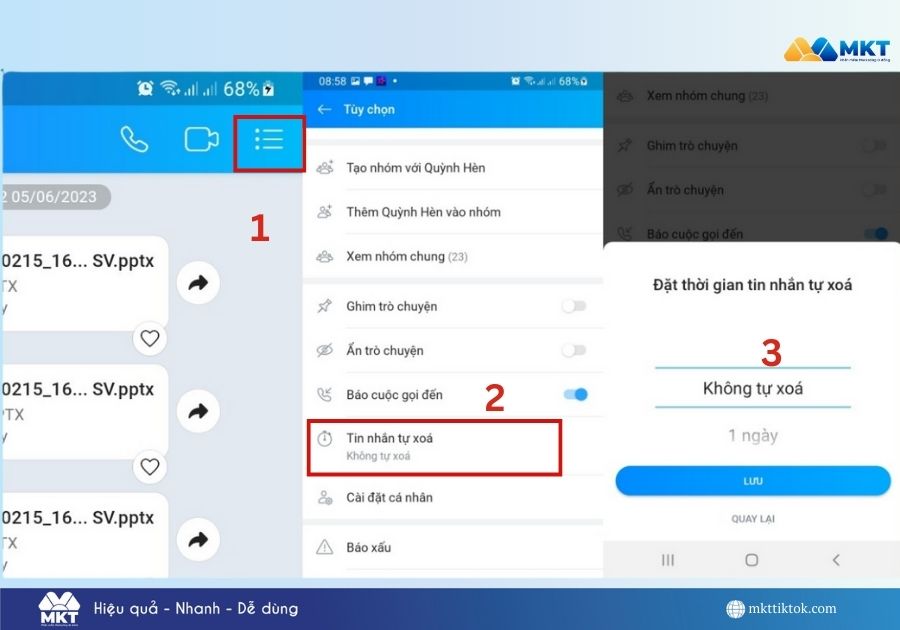 hẹn giờ gửi tin nhắn Zalo