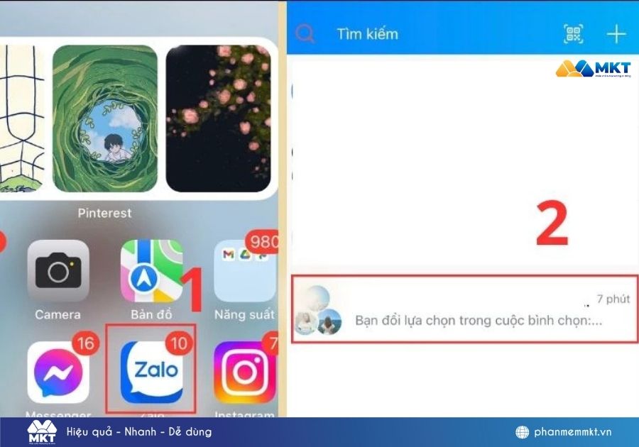 Xóa bình chọn trên Zalo