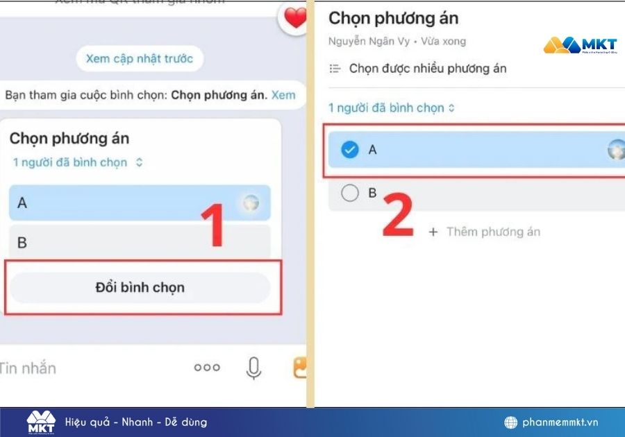 Xóa bình chọn trên Zalo