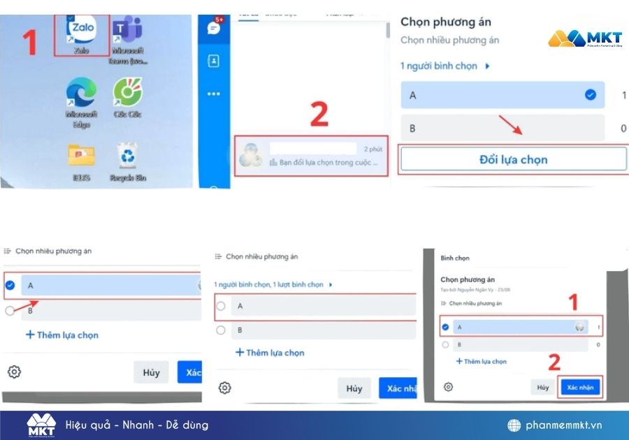 Xóa bình chọn trên Zalo